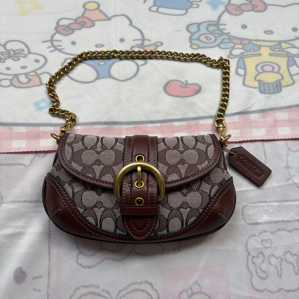 Coach Monogram Pea-Shaped Underarm Bag